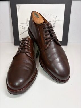 Salvatore Ferragamo Dark Brown Leather Oxfords With Vibram Soles Men's Size 11